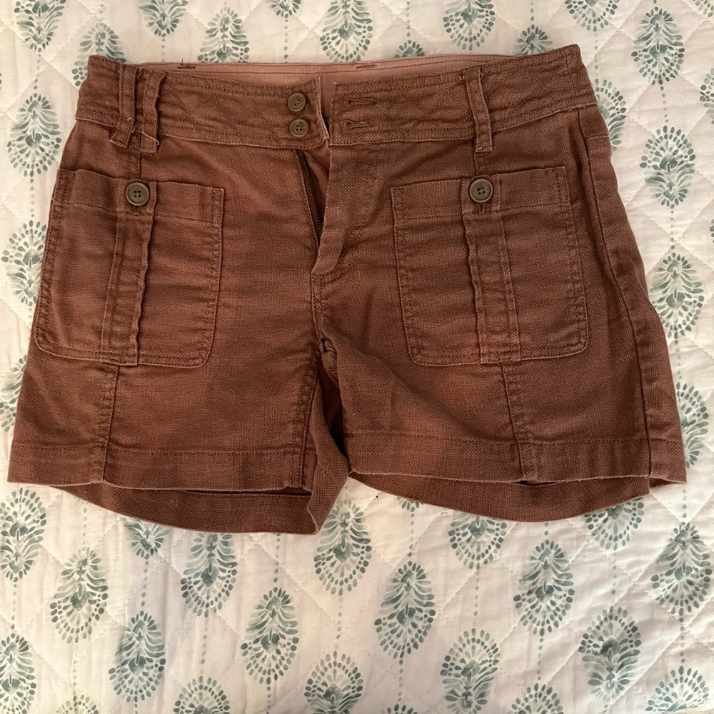 Cargo style linen shorts